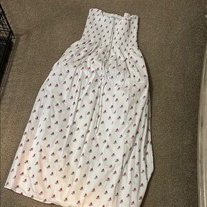 Hill House White and Red Maxi Dress